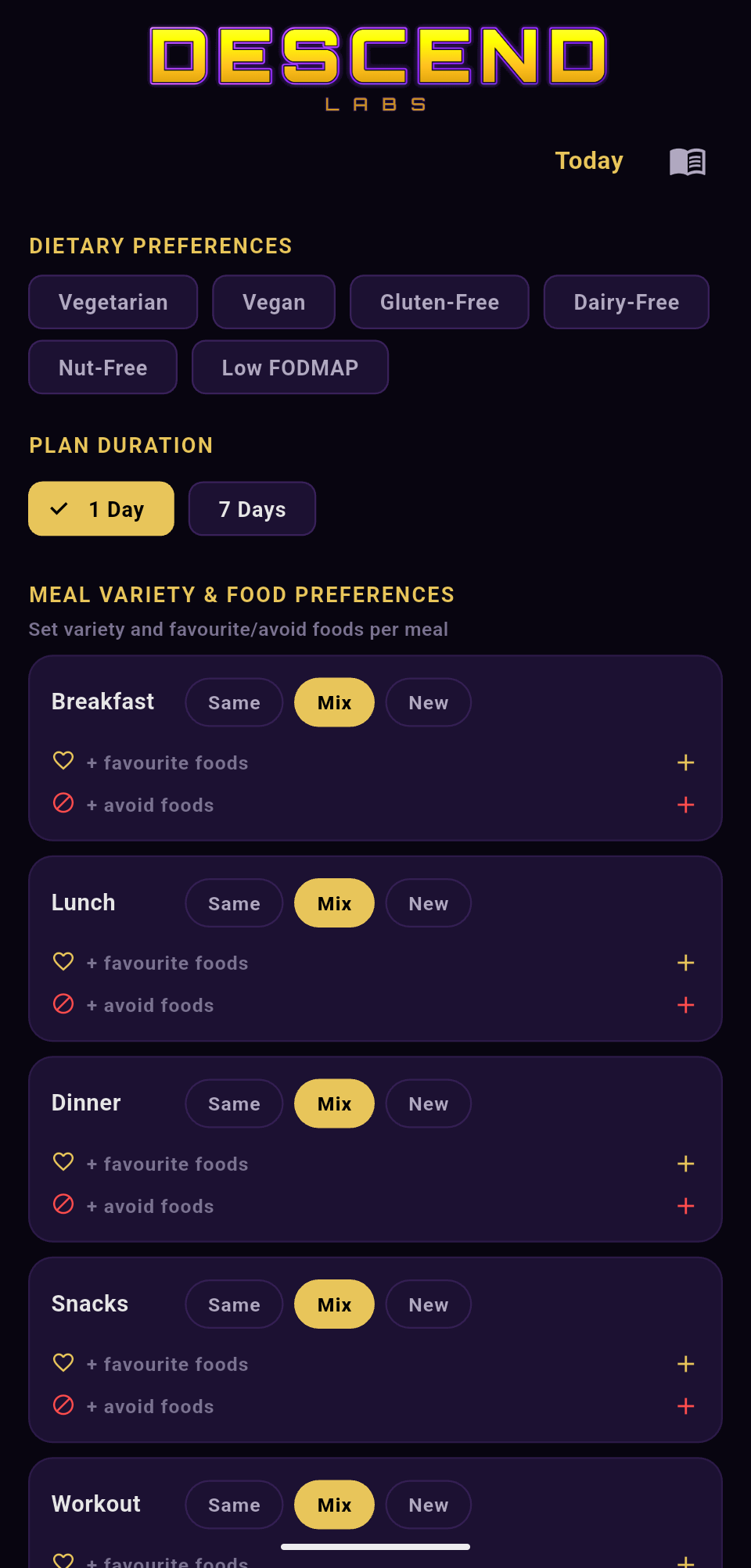 Meal builder